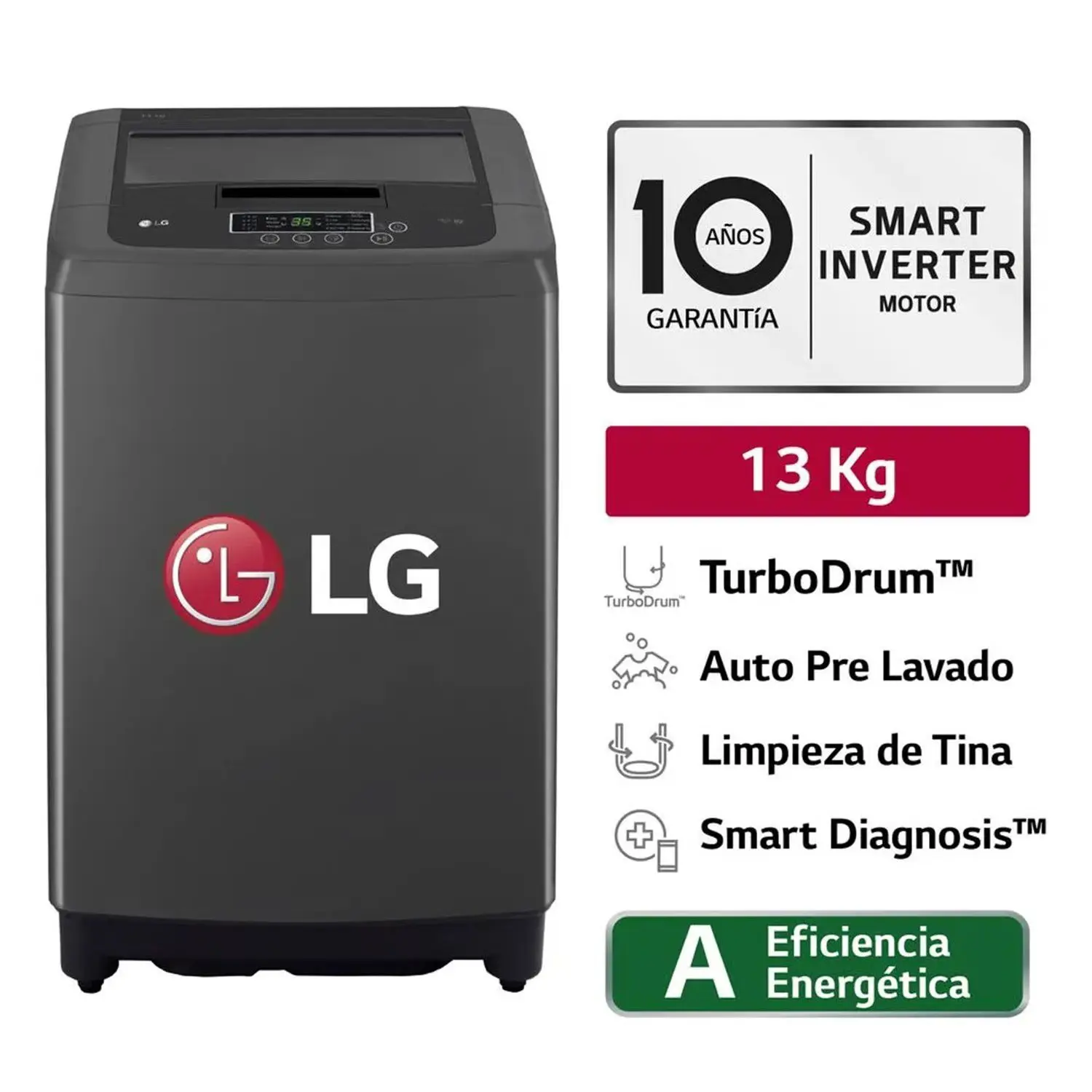 Lavadora LG 13 KG Smart Motion WT13BPBK